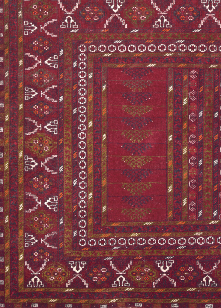 Afghanischer Teppich in rote Farbe Nah Aufnahme