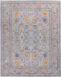 Floraler Chobi Teppich Hellblau mit dichtem Blütenornament 200 x 155 cm
