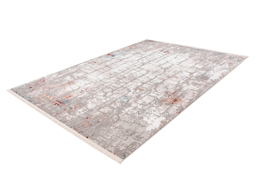 Vintage-Teppich im  Grau /  Lachsrosa idialer Teppich für Büro